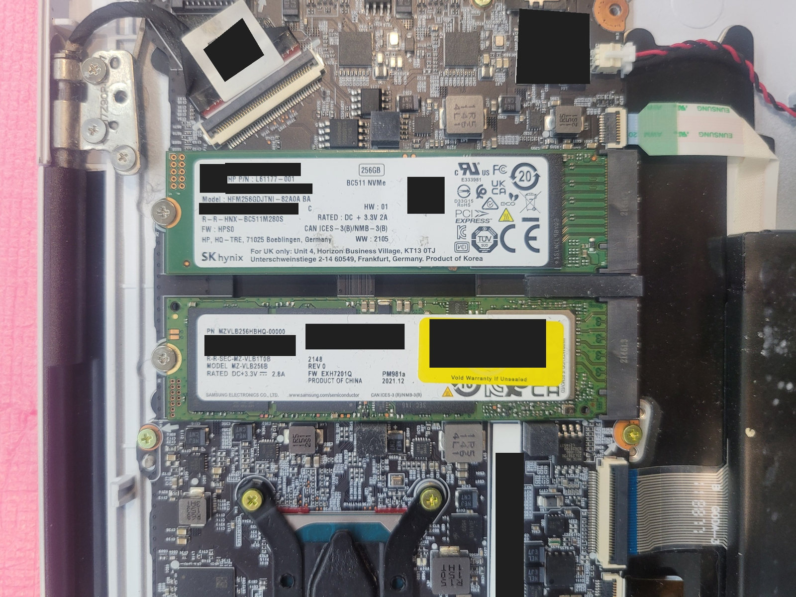 삼성 PM981a와 SK hynix BC511 256GB SSD